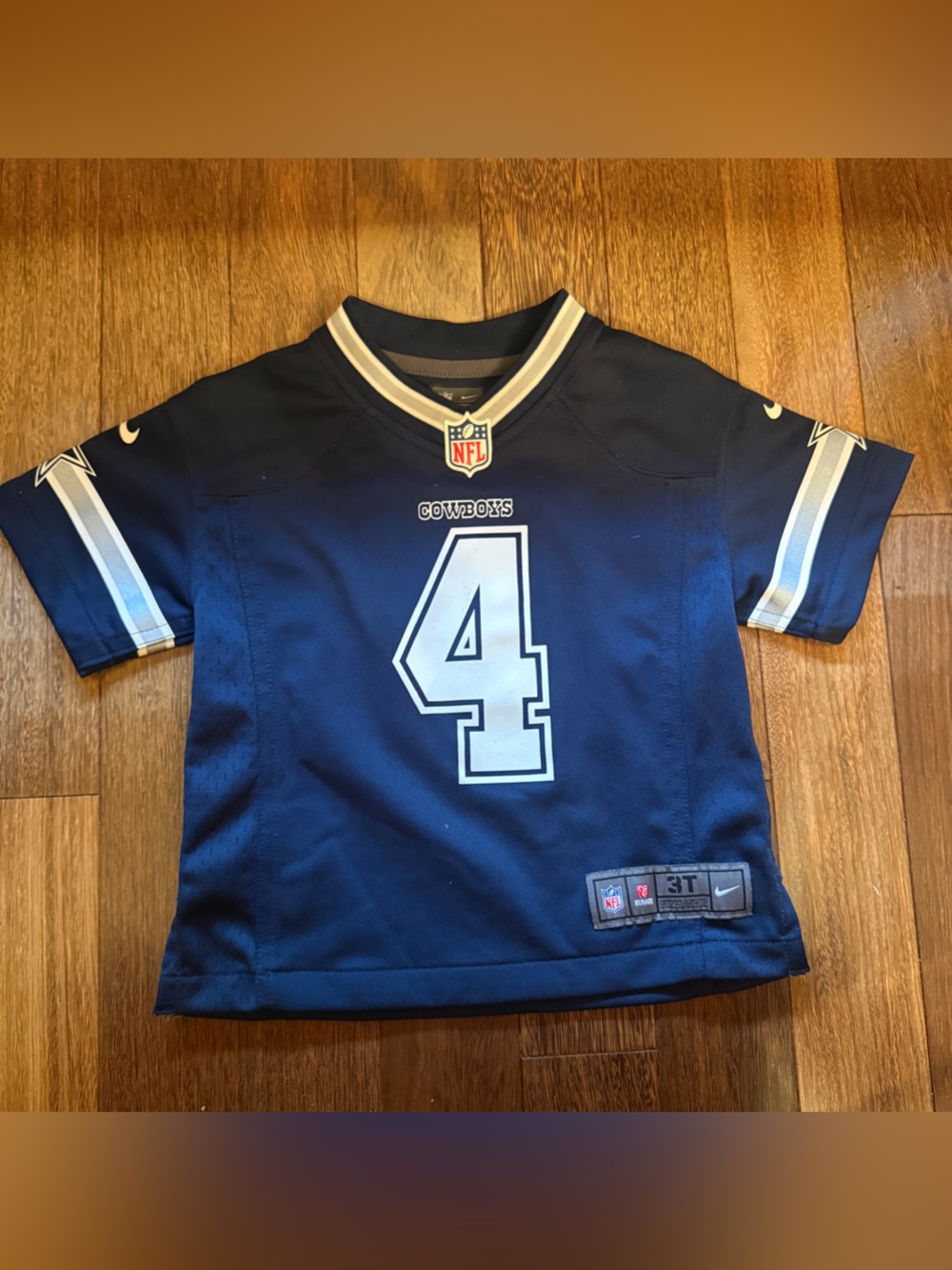 Nike Kids Navy Blue Cowboys #4 Football Jersey Size 3T